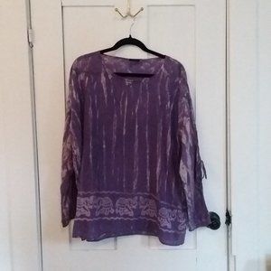 100% Cotton Tie-Dyed Elephant Pullover Tunic Size 2